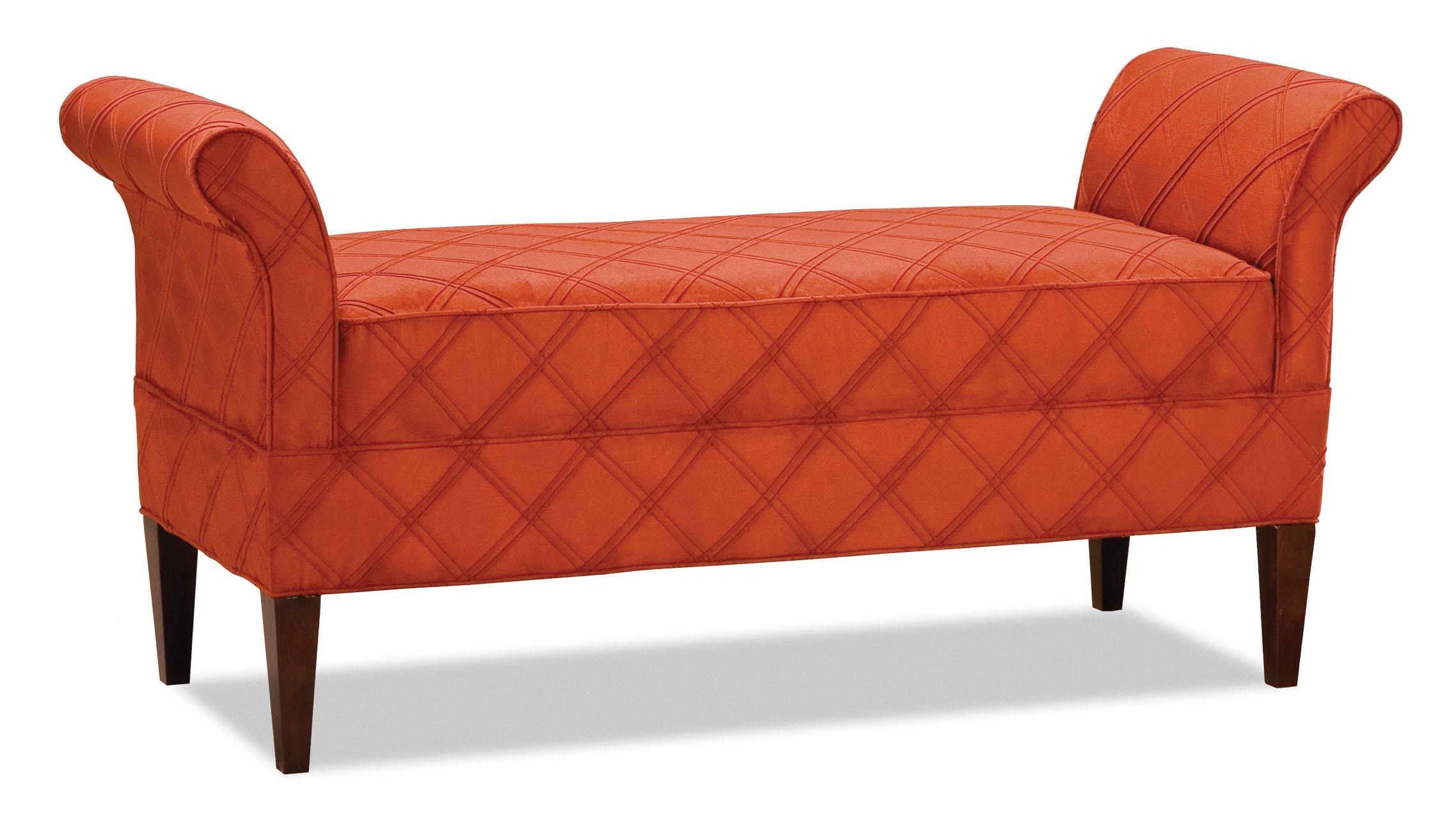 Upholstered bench with store back and arms